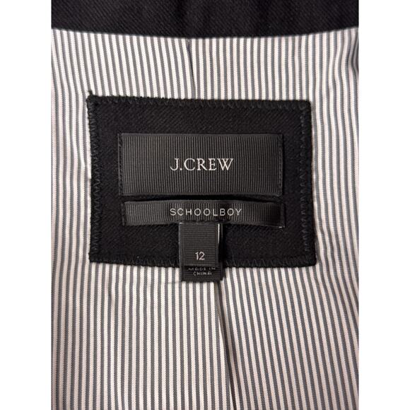 J Crew Schoolboy Blazer 12 Womens Black & Gold Button Wool Jacket - Picture 7 of 8